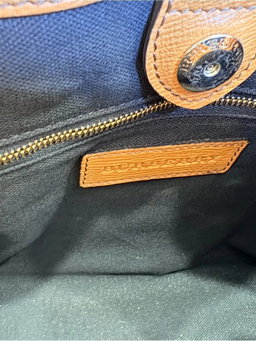 Burberry Banner Tote Bag with Top Handles and strap (Light Brown)